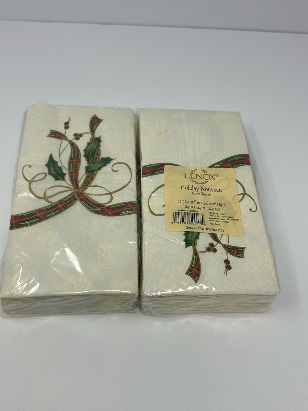 NEW! Lenox Holiday Nouveau 40ct Paper Napkin Guest Towels 13x16 New Old Stock S5